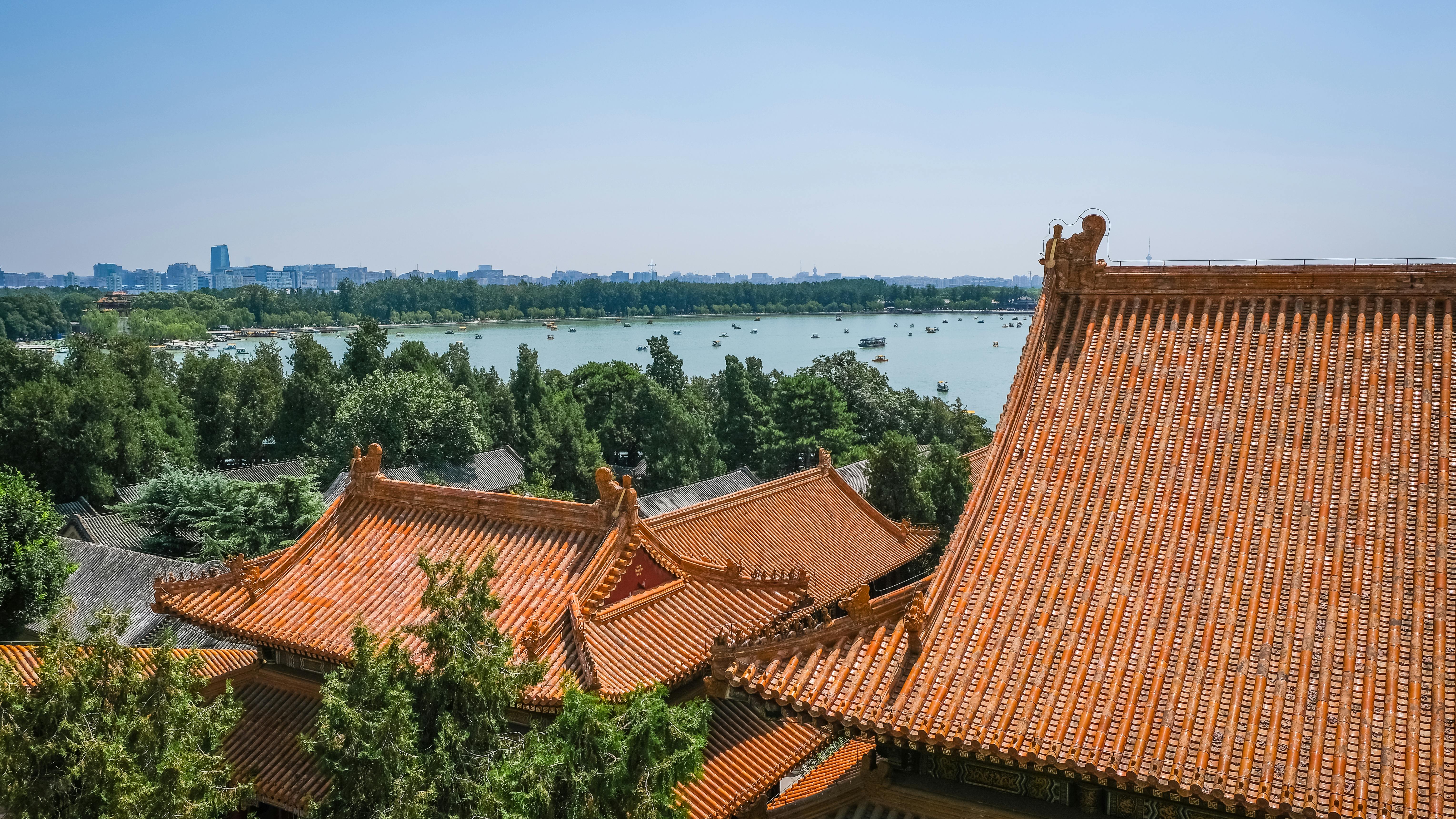 Buddist template and city view Beijing