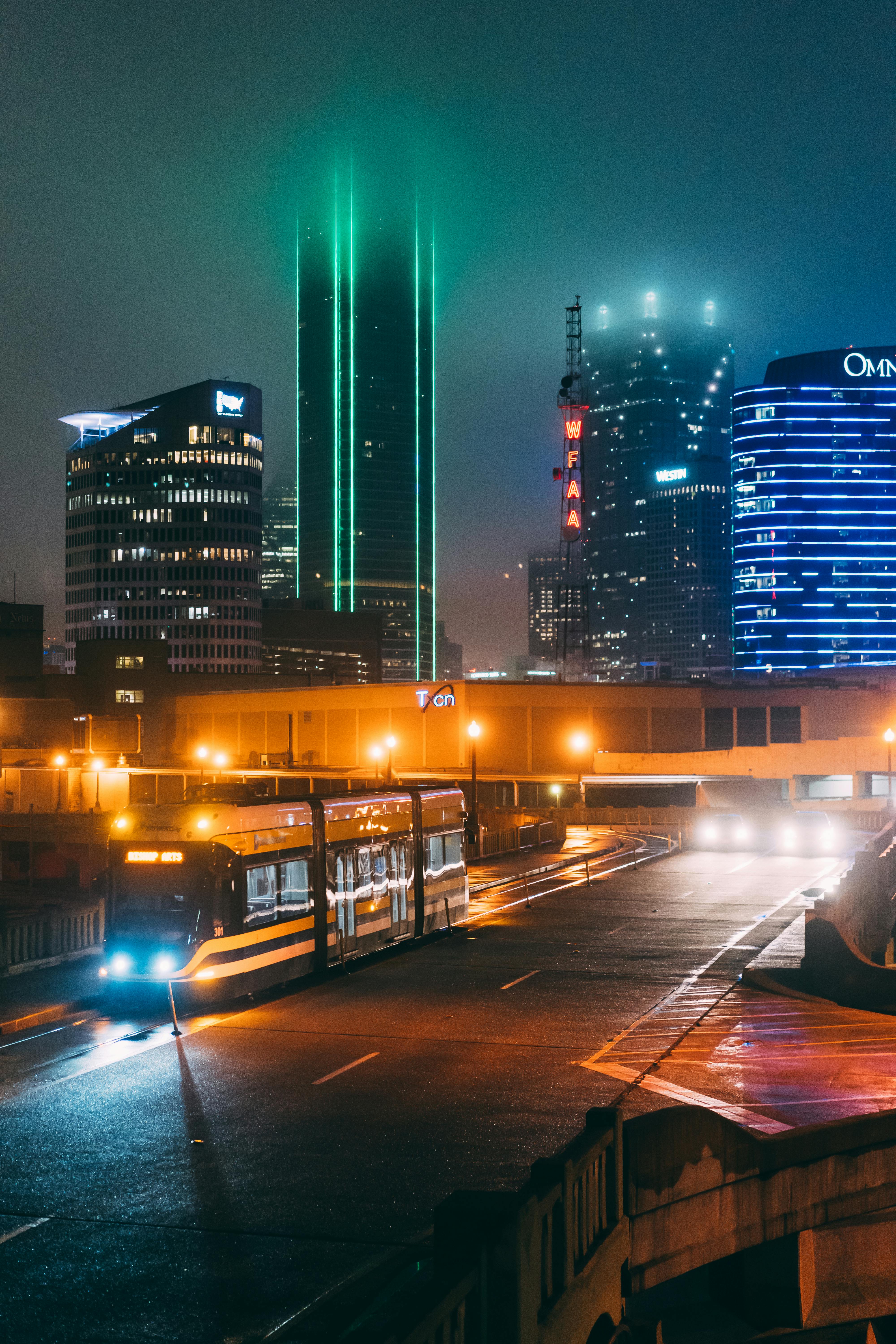 Dallas night city view