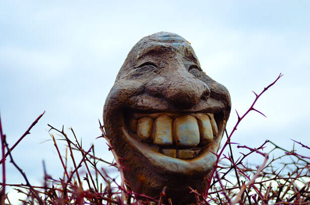 Fake smile statue