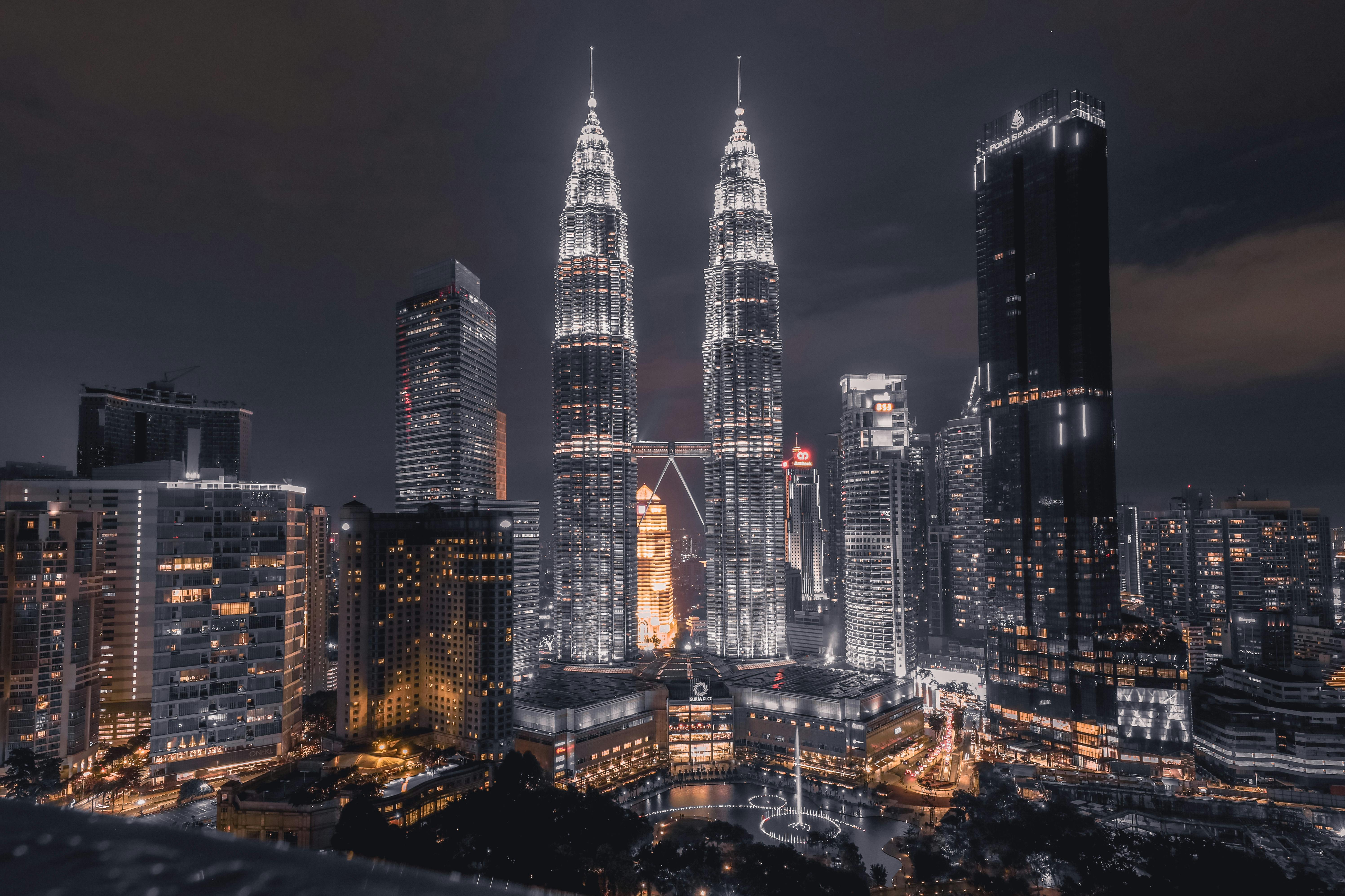 kuala lumpur city view during the night