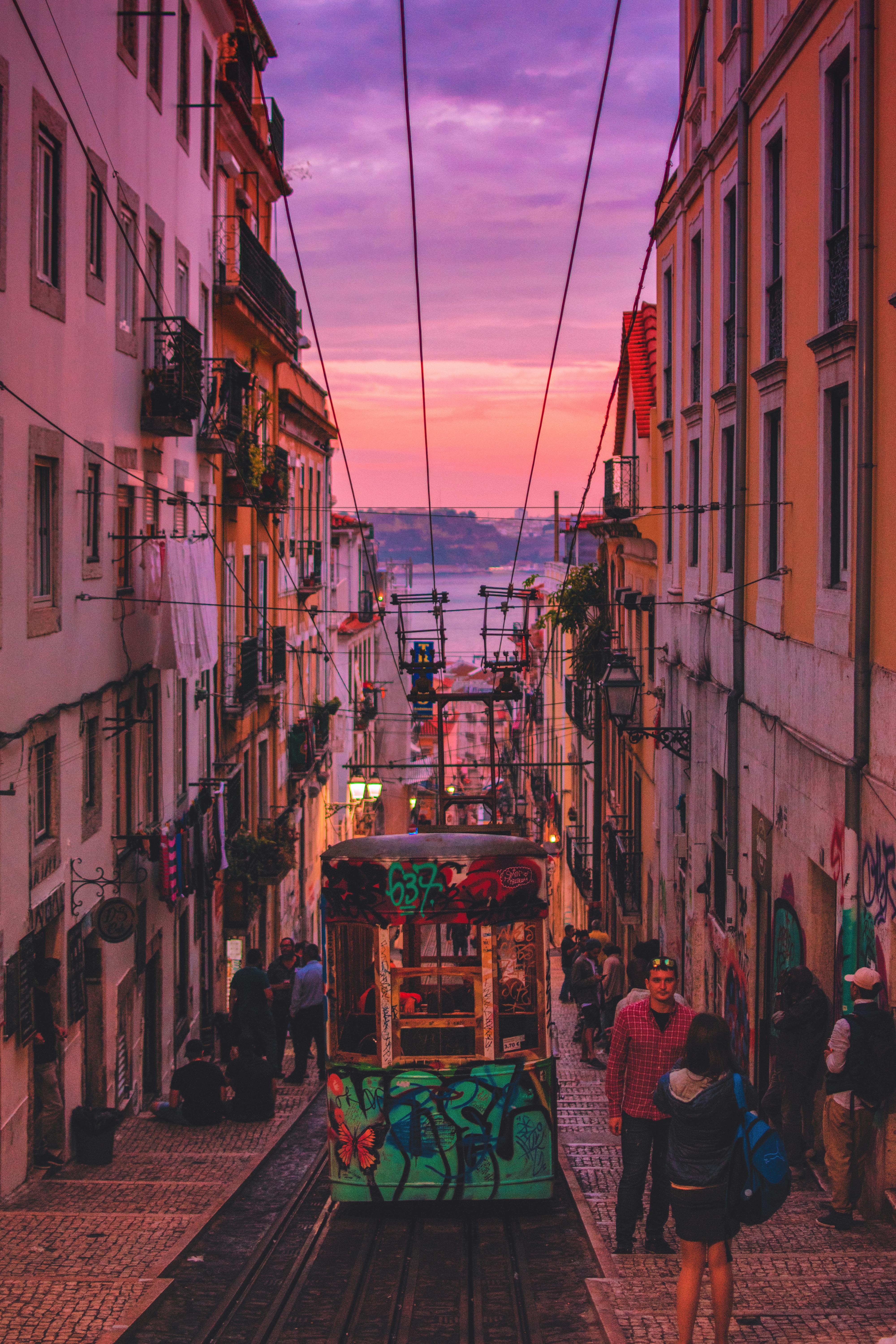 Lisbon street during the day