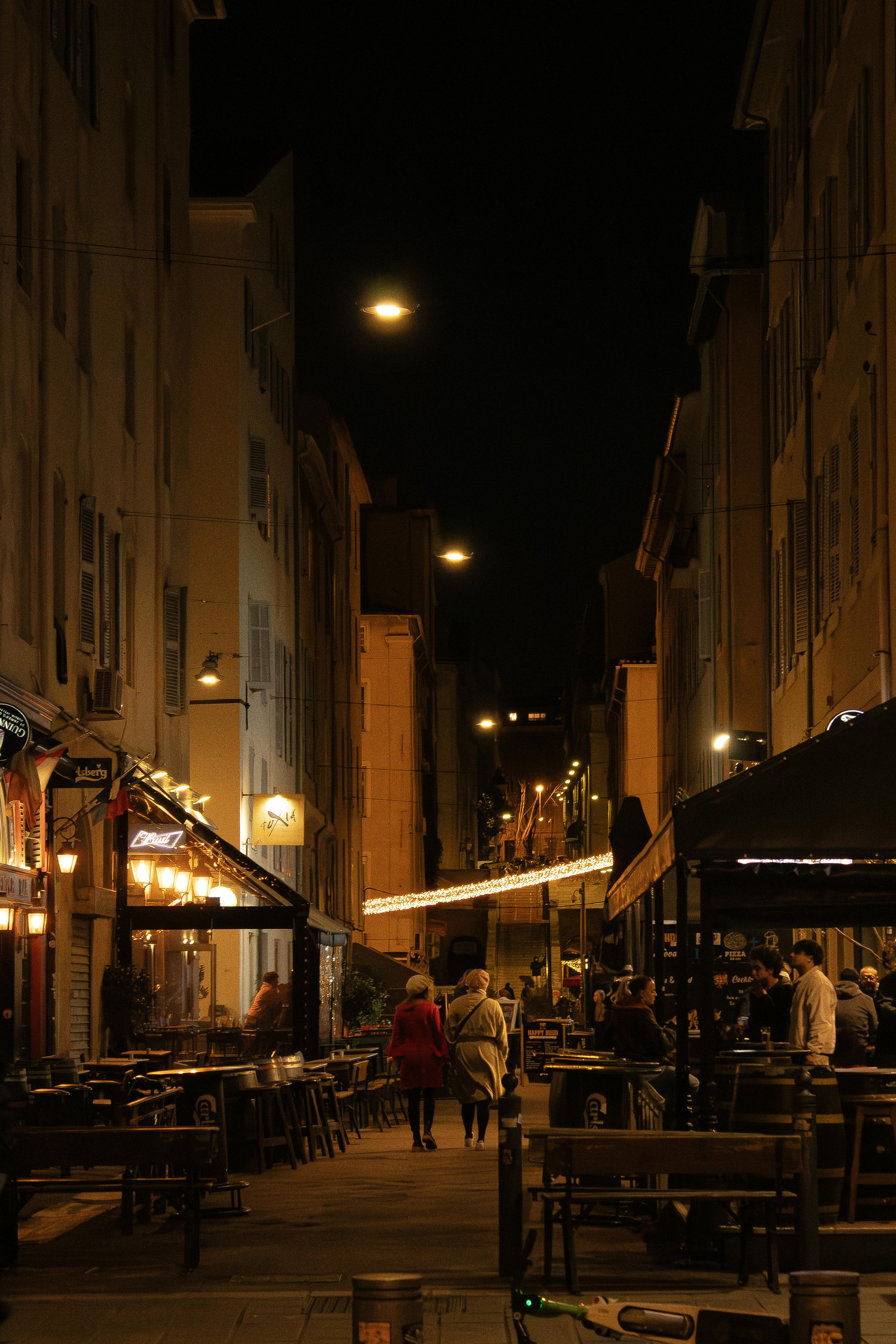 Marseille street at night