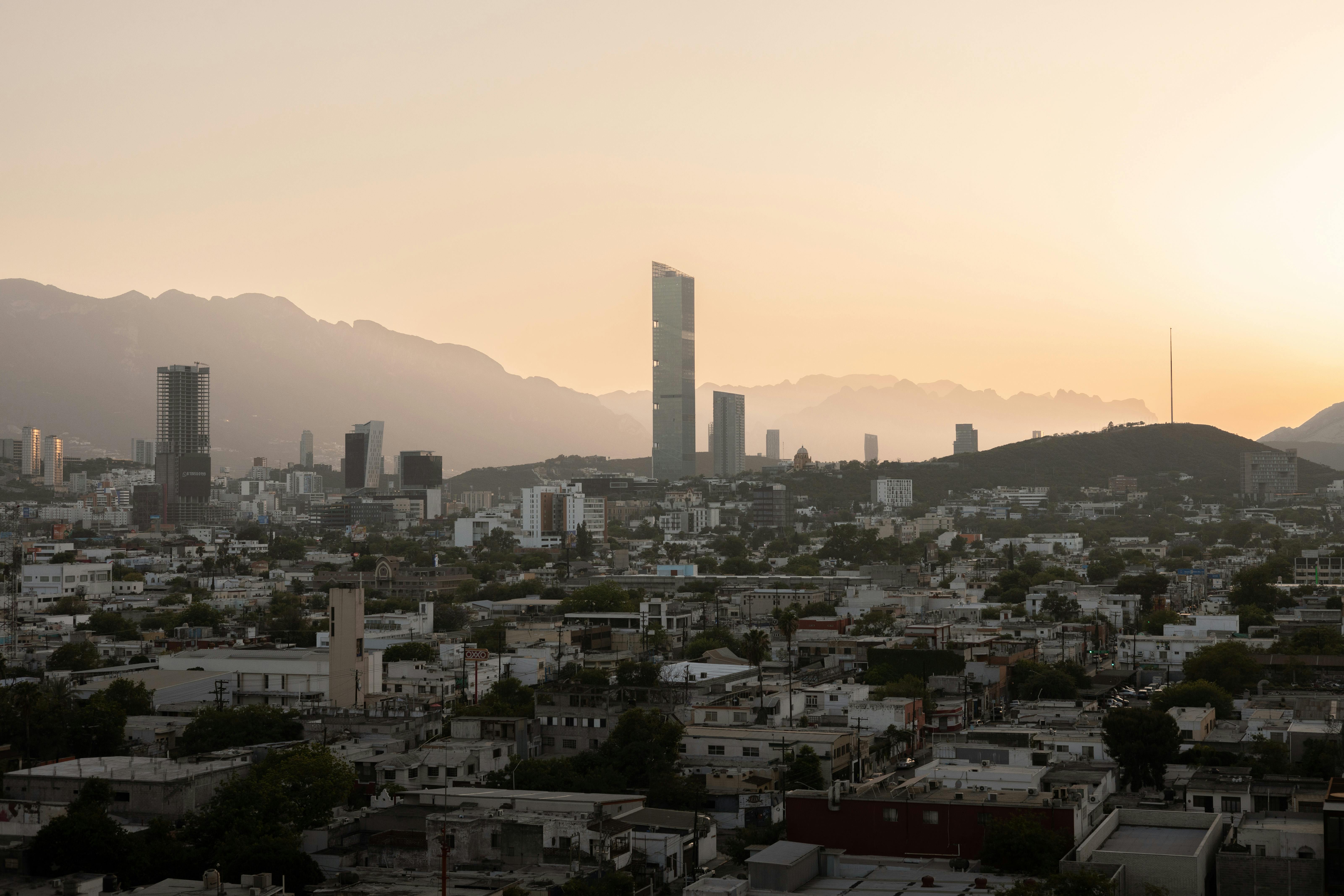 Monterrey sunset city view