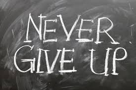 "never give up" quote