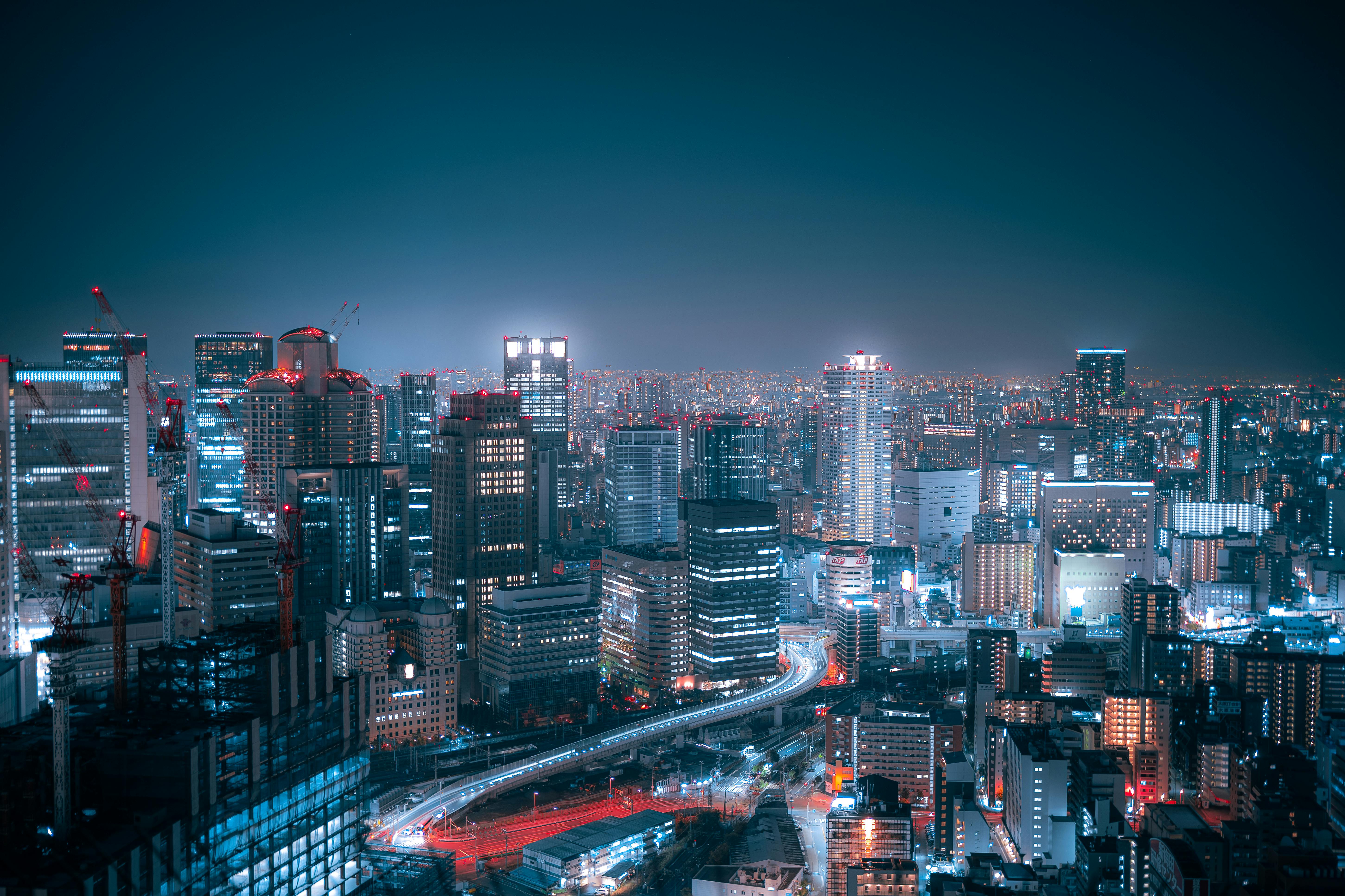Osaka city view at night