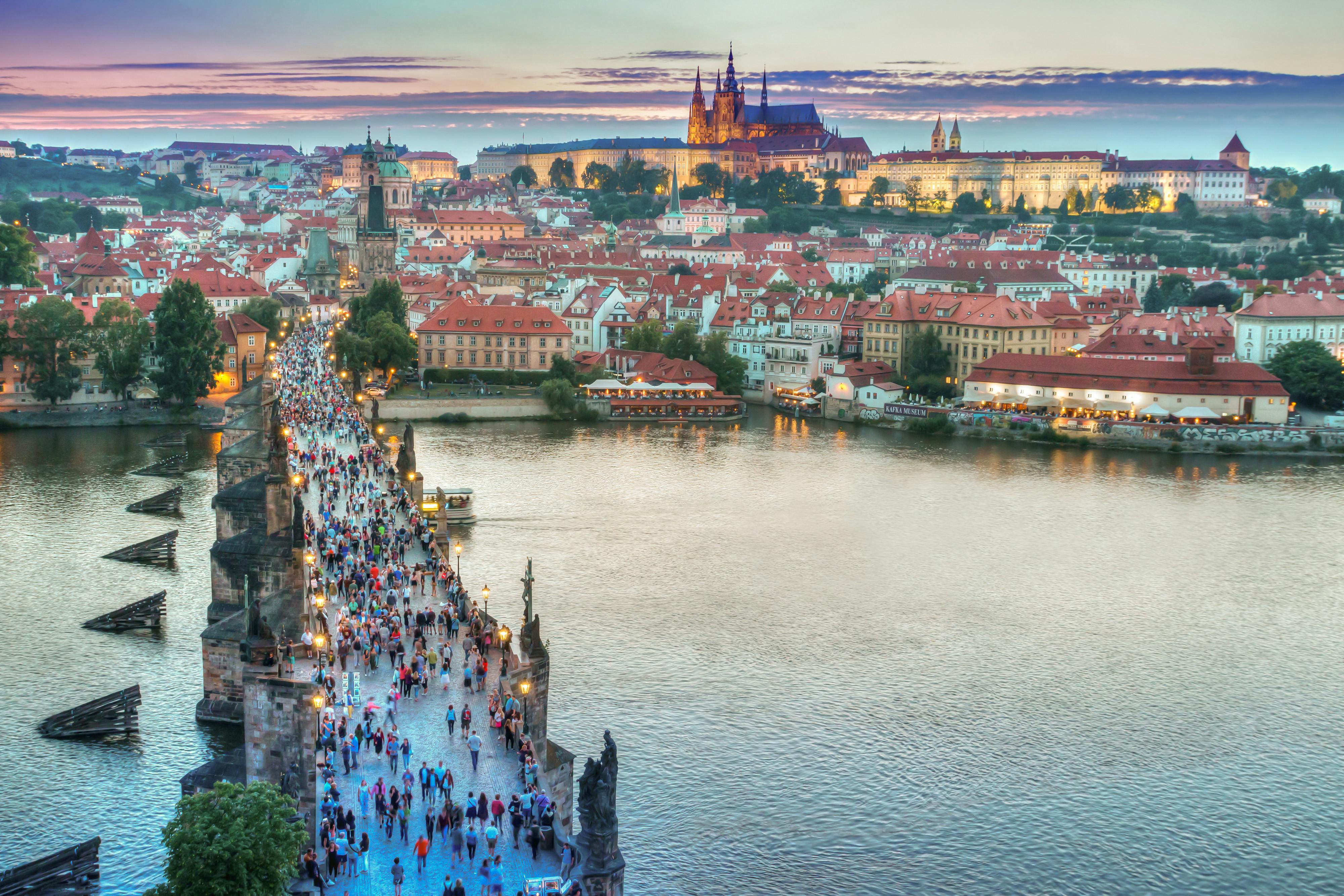 Prague city view during the day