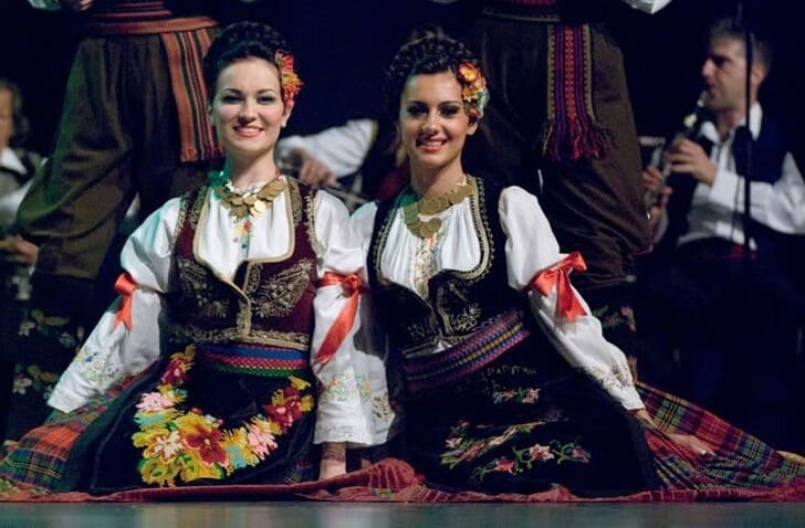 Serbian Women wearing traditional clothing