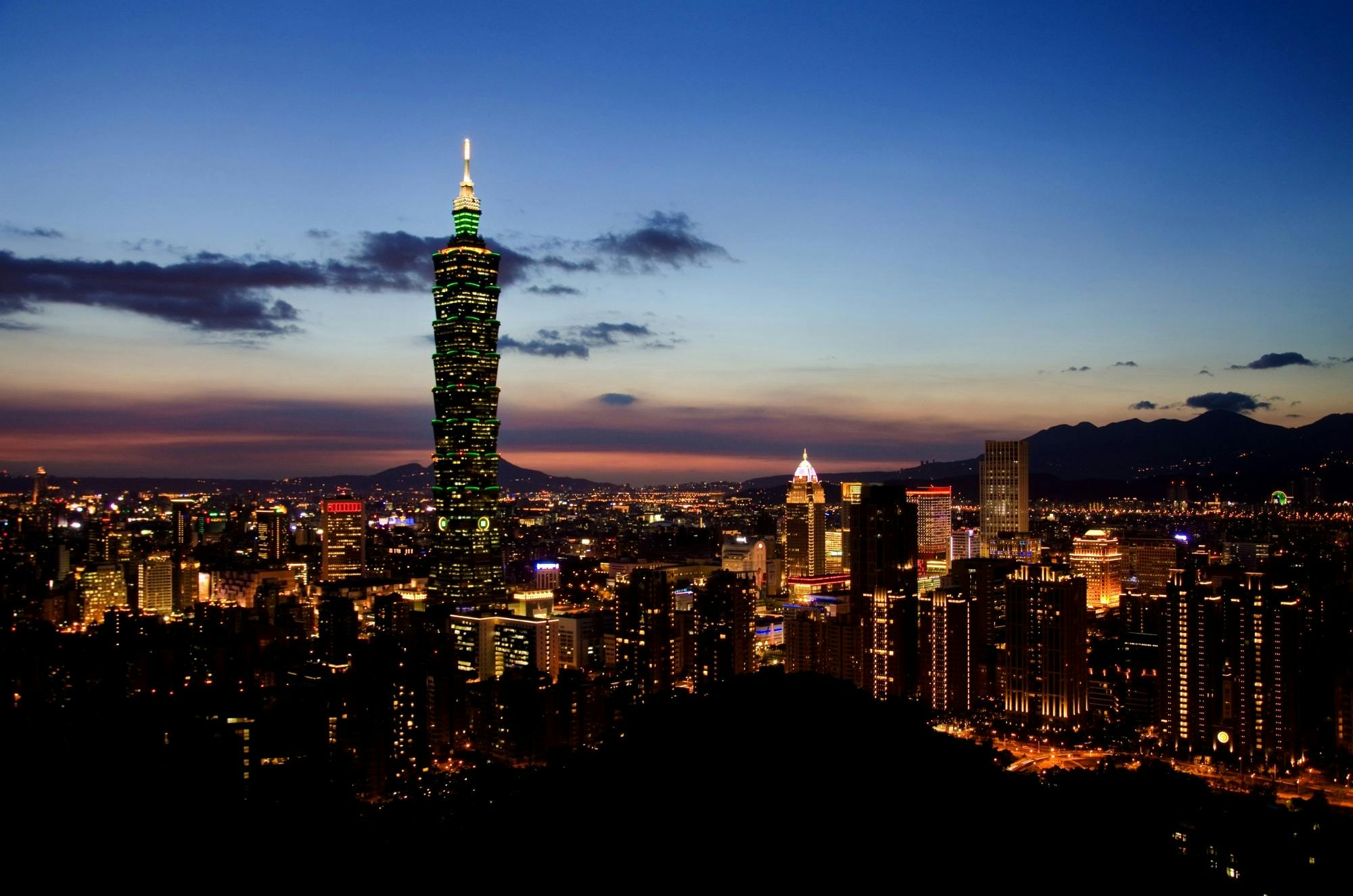Taipei city view at night