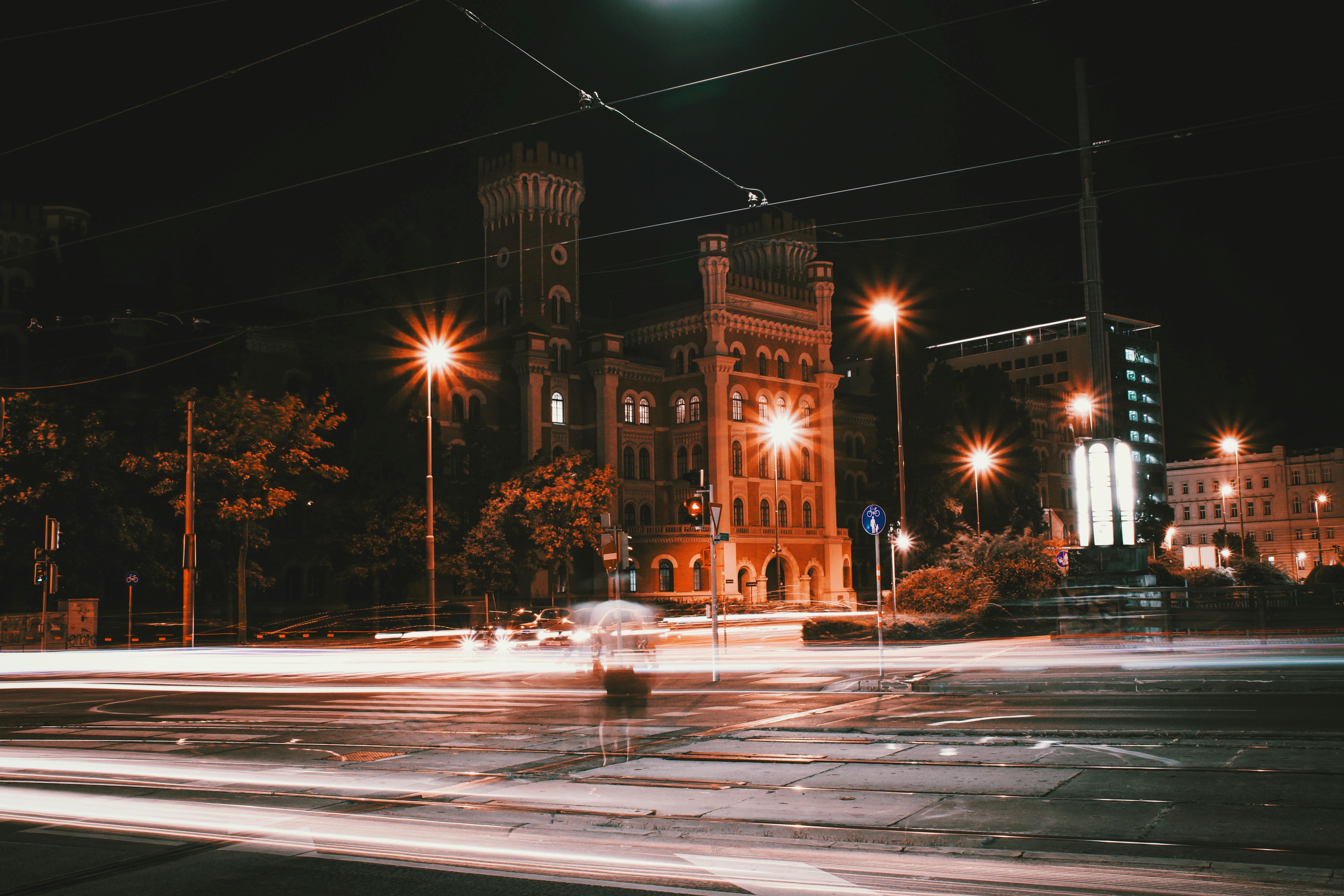 Vienna street at night